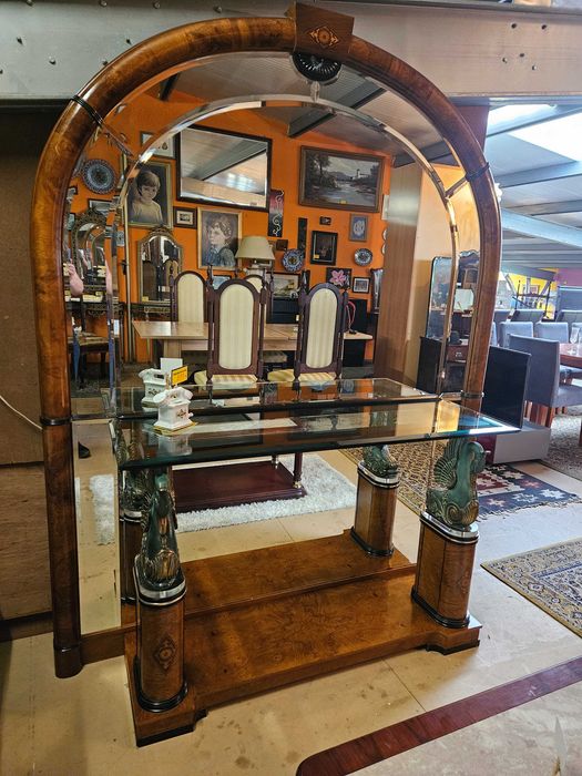Excellent wooden entrance furniture with glass and mirror