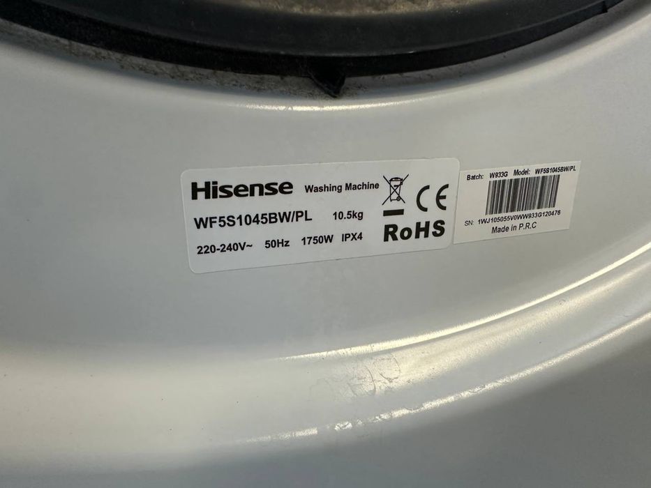Пральна машинка пралка Hisense 10.5 kg Steam Wash підключення до Wi-fi 15програм прання! топ ціна!