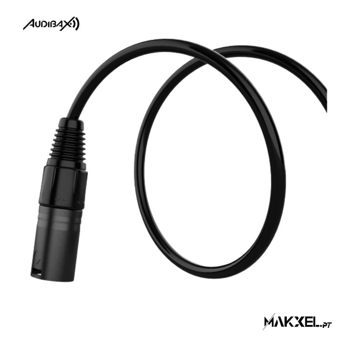 Audibax Silver Black XLR Cabo Macho - XLR Fêmea 20 M Preto