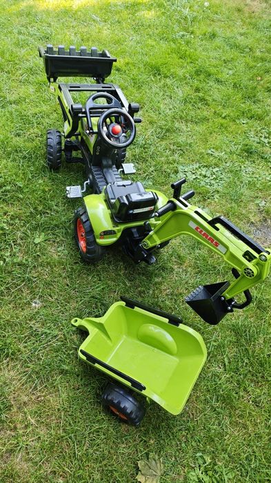 Traktor dziecięcy CLAAS / koparka / przyczepka