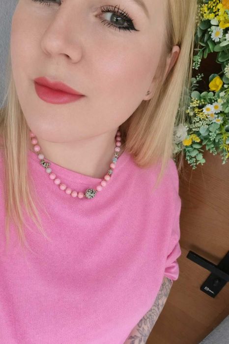 Pastelowy naszyjnik z kamieni naturalnych