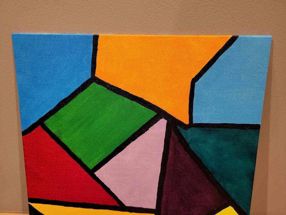 Malowany ręcznie obraz abstrakcyjny