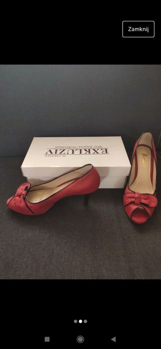 Buty na obcasie skóra