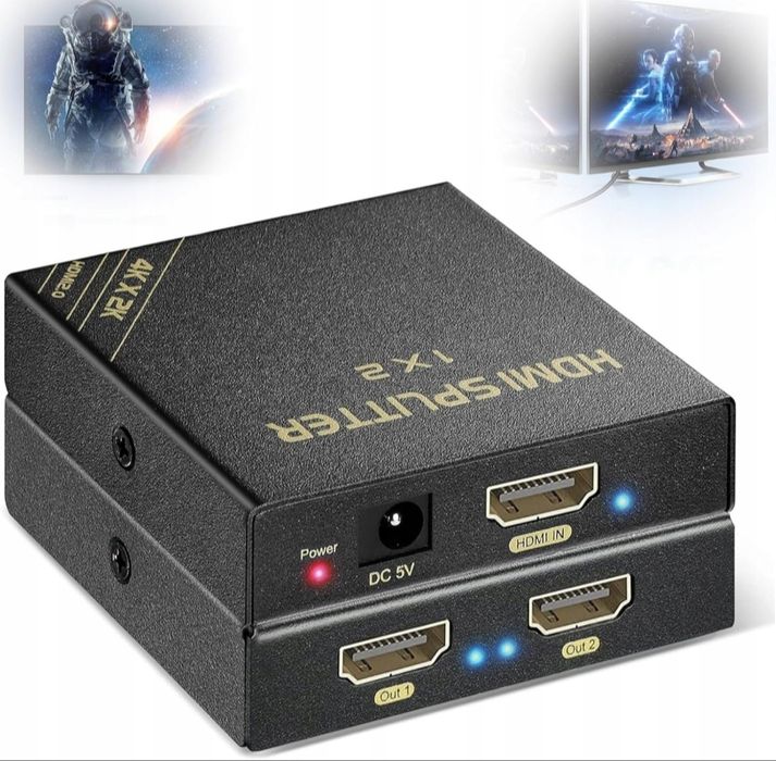 Rozdzielacz Splitter HDMI 1x2 4K DO PS Apple TV Xbox dekoder kablowy