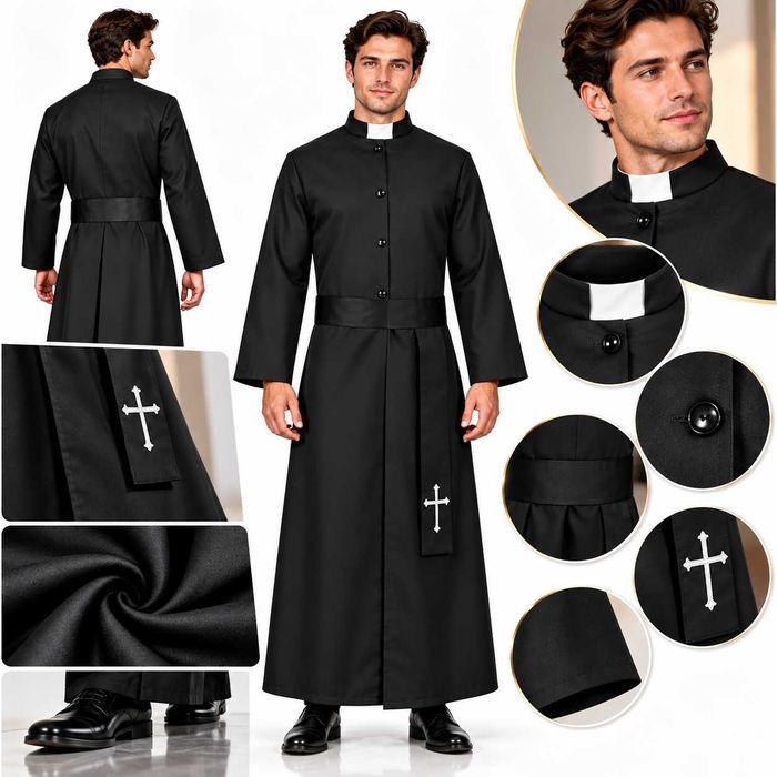 Strój księdza na Halloween Ruhhy 26174 kostium przebranie