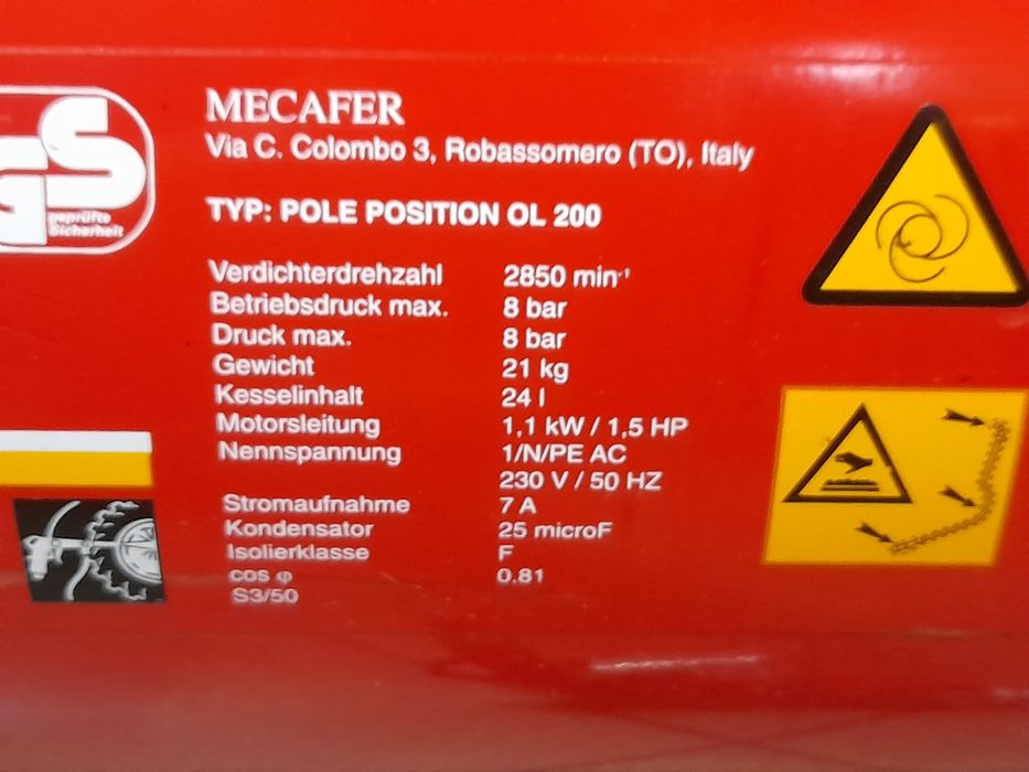 Компресор *Mecafer-1.1kwt.24л*