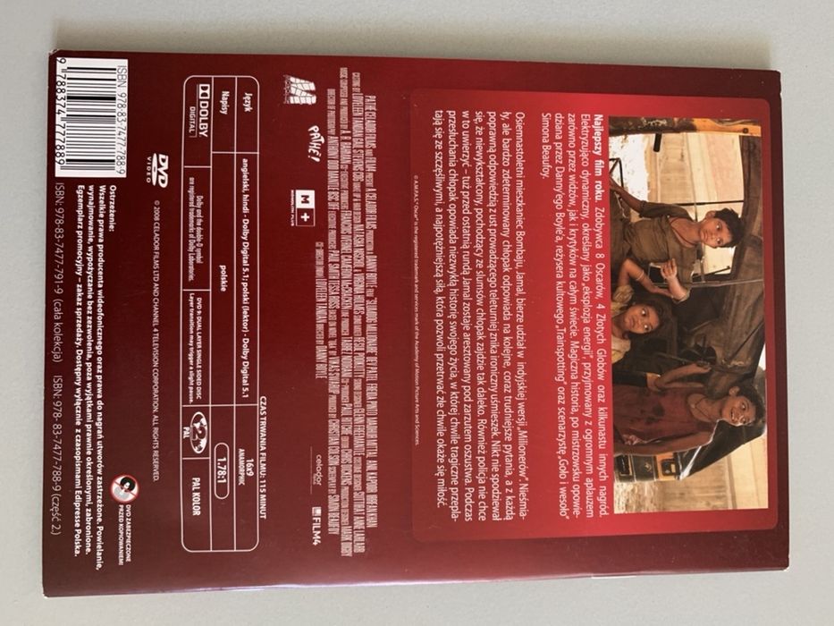 Slumdog. Milioner z ulicy Danny Boyle Dev Patel Freida Pinto DVD