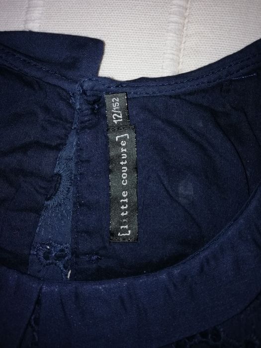 Vestido de menina LITTLE COUTURE azul marinho com casaco