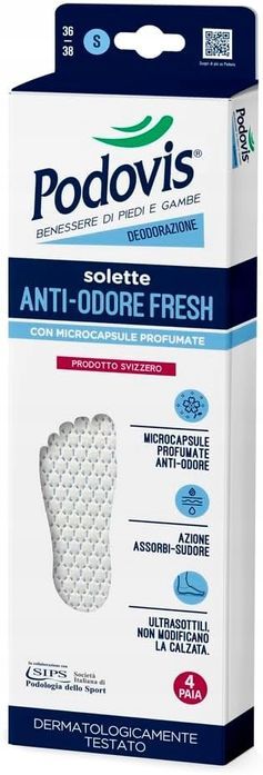 wkładki oddychające zapachowe podovis zapachowe r. s mały 36-38 4 pary