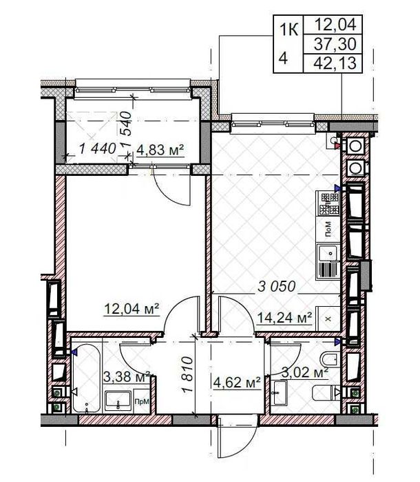 Продаж 1-кімнатної квартири, новобудова ЖК TWINS RESIDENCE Біла Церква