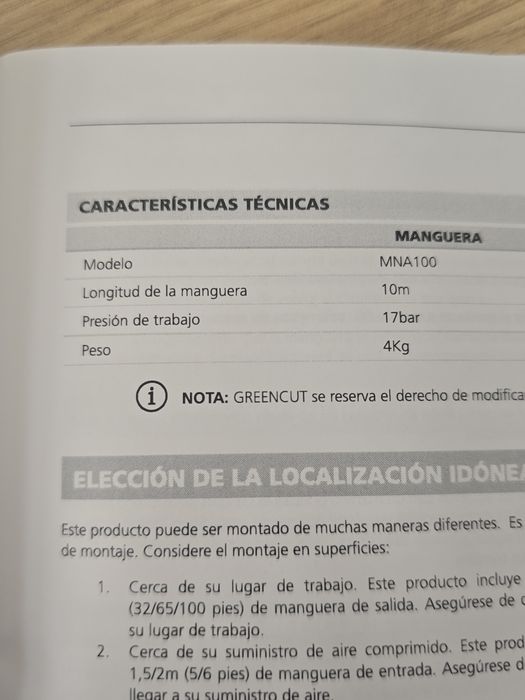 Mangueira retráctil ar comprimido para oficina (nova)