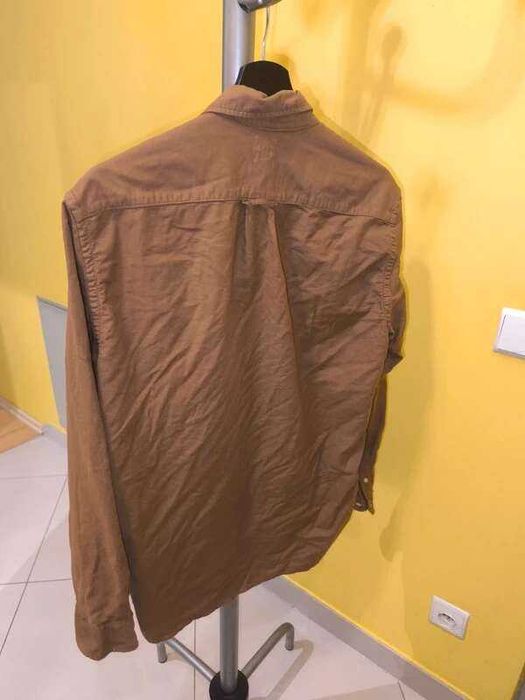 Brązowa męska koszula z długim rękawem