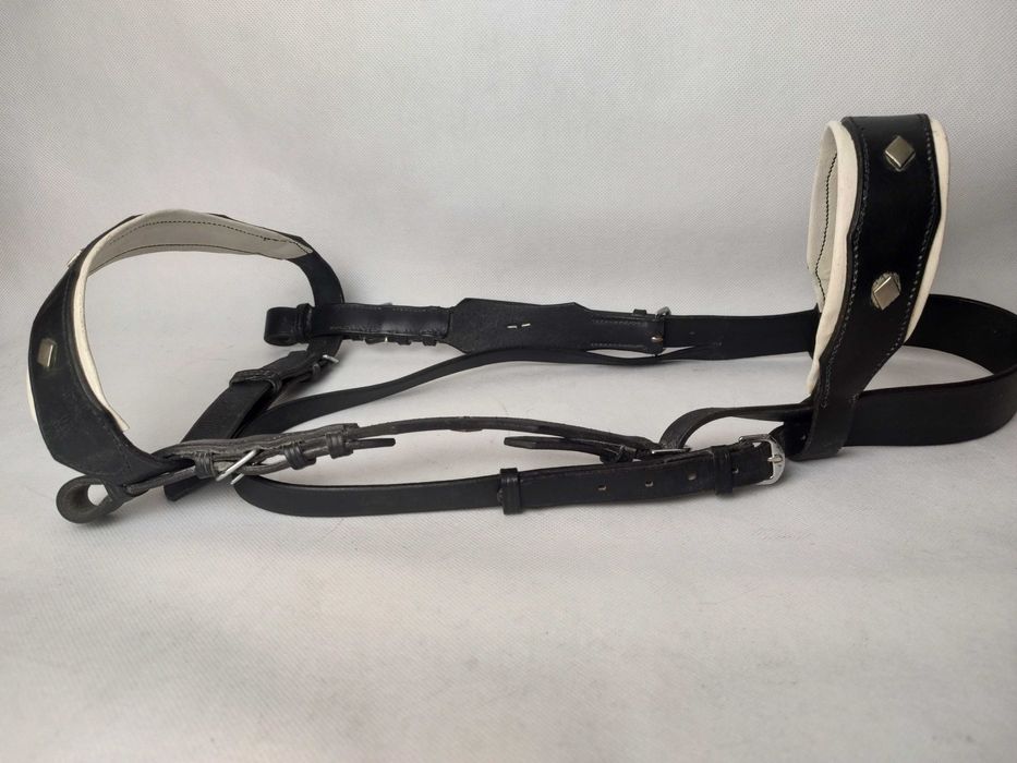 Ozdobne ogłowie z białym podszyciem Cob/ Full