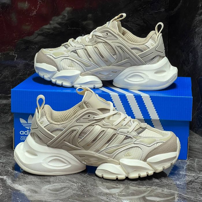 Кросівки Adidas Vento XLG Delux (бежеві, сіро-рожеві та білі)(36-45)