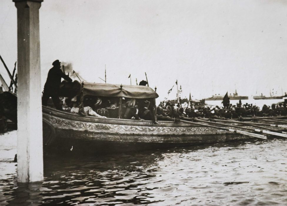 Presidente Loubet em Portugal 1905 grande foto c/publicidade, rara