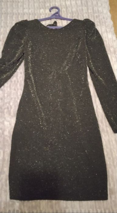 Чорна сукня міні з блискітками на зав'язках