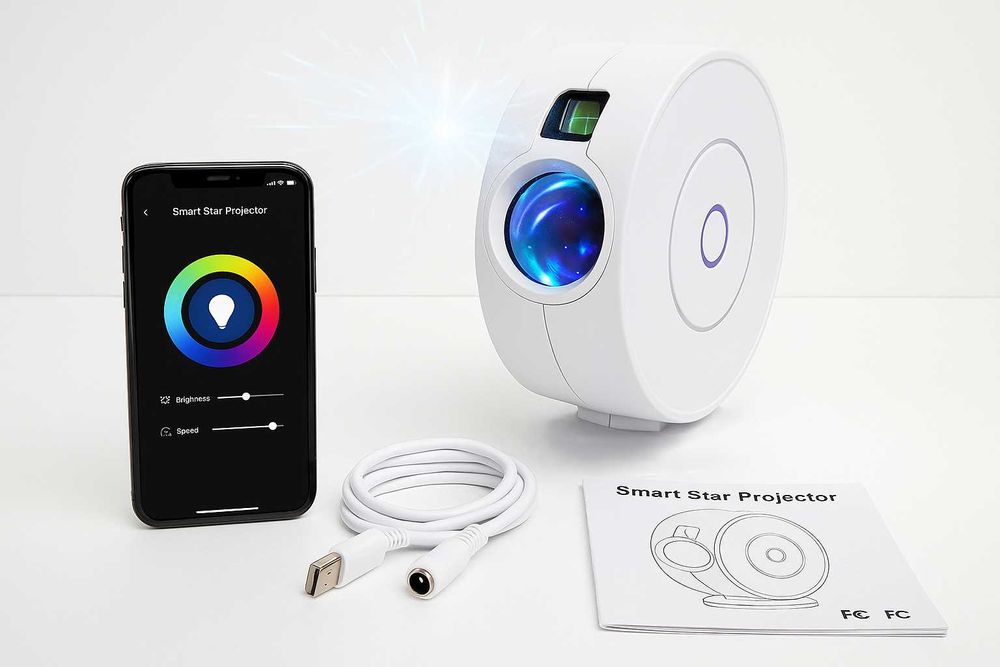 Smart Projektor Gwiazd Galaxy Lampka nocna LED WiFi sterowaniem głosem