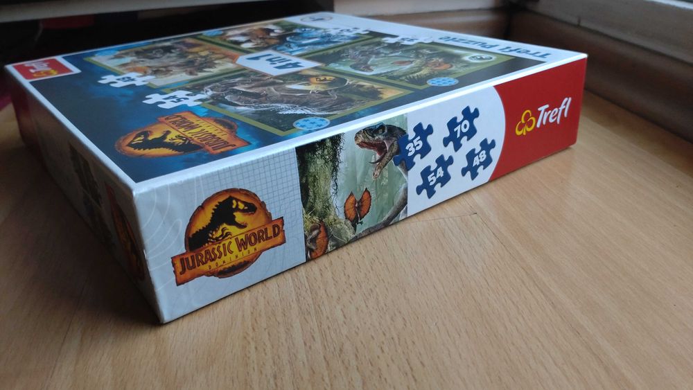 Puzzle Jurassic World Dominion Trefl 4 w 1: 35, 48, 54 i 70 elmentów
