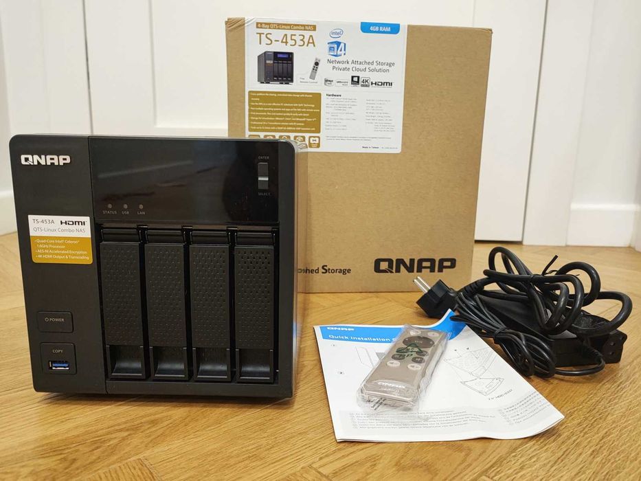 Serwer plików QNAP TS-453A, 16GB RAM, 4x3TB WD, Intel CPU, NAS, Pilot