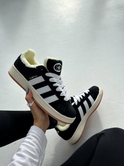 ХІТ! Жіночі кросівки Adidas Campus хутро 36 37 38 39 40 41