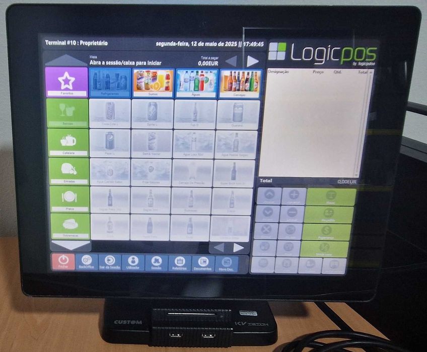 POS Tátil touch screen 15" CPU i5 RAM 8GB Windows 10PRo Visor cliente