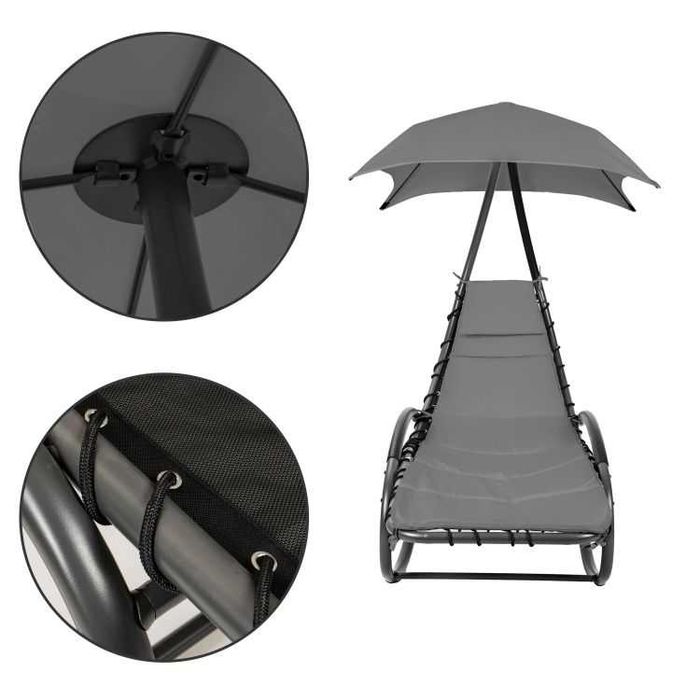 LEŻAK OGRODOWY bujany leżanka / fotel - SZARY