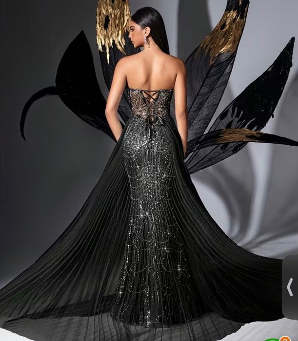 Випускне вечірнє плаття чорне, блискуче