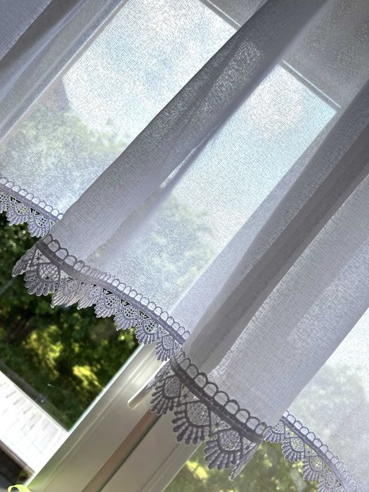 Firana krótka gotowa batyst gipiura salon pokój 80 x460