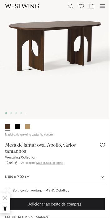 Mesa jantar westwing + banco