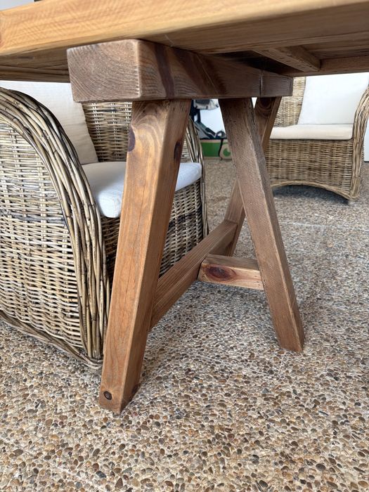 Mesa refeicao jantar madeira pinho reciclada rustico
