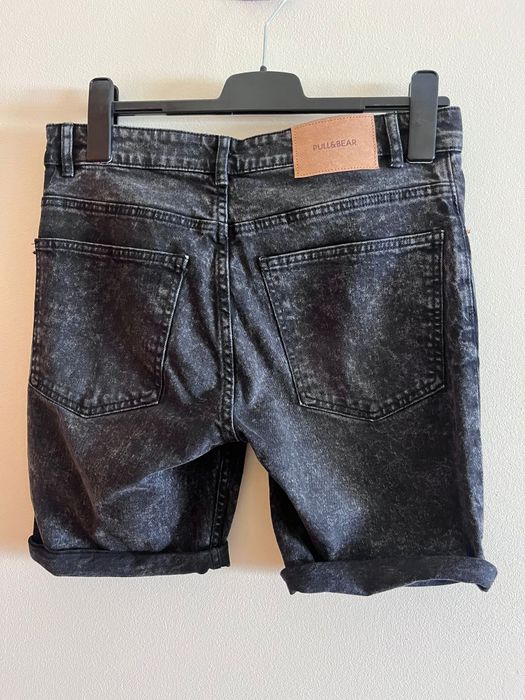 Calções slim pretos da Pull&Bear