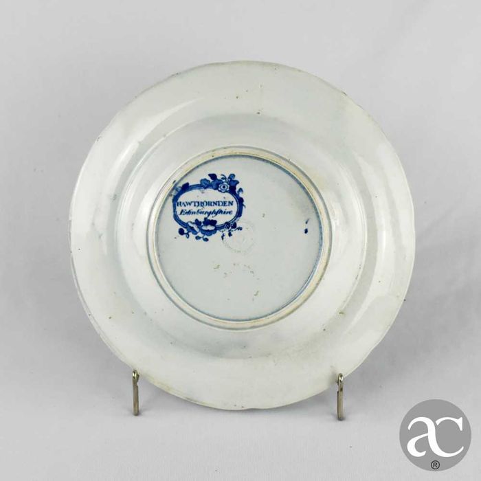 Par de pratos fundos em faiança inglesa Sttafordshire