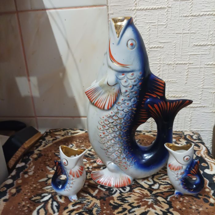Штоф  рыбка керамика.