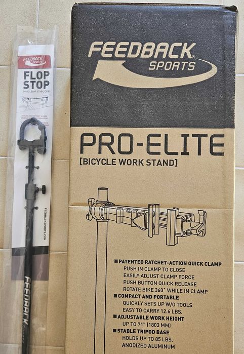 Feedback Sports Pro-Elite Work Stand + Feedback Sports Flop Stop HBH-10B