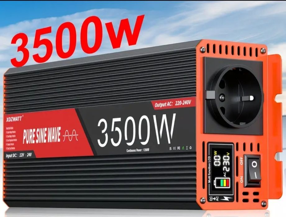 Инвертор 12/220. З500 W. Преобразователь. Чистый синус.