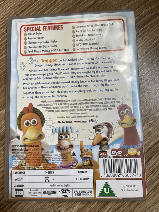 Chicken run. Bajka. Dvd. Angielska wersja. English