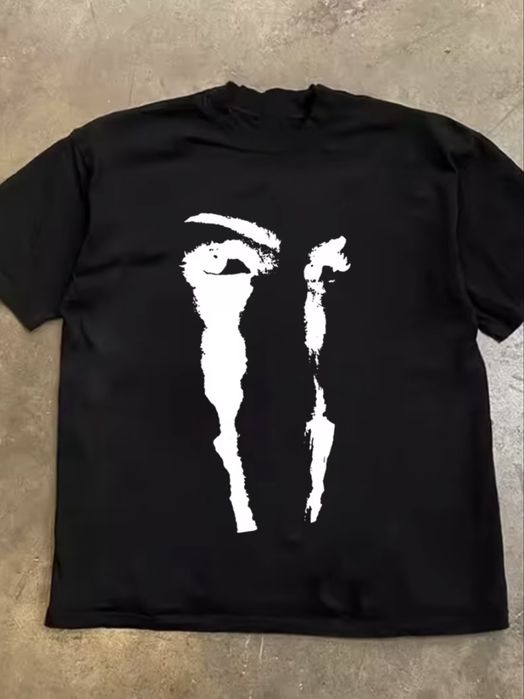Мужская футболка oversize «Eyes» — Черная