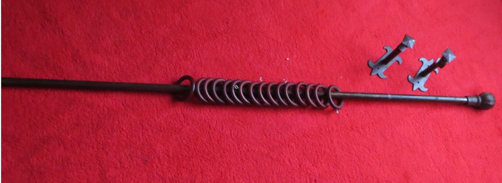 Varão rustico, ferro maciço, Azul, completo com 1,85 Me com 11 argolas