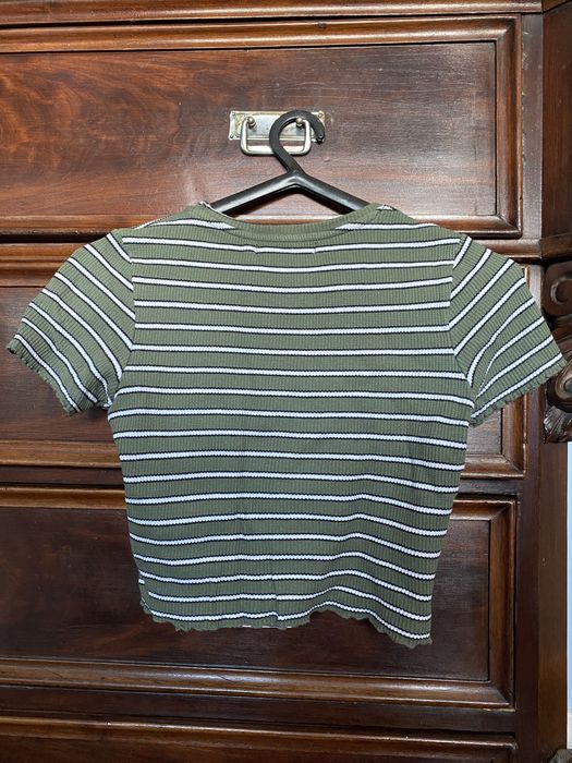 top da pull&bear com riscas verdes e brancas