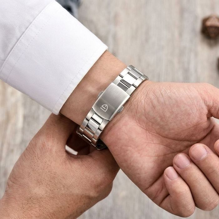 Годинник Pagani Design Silver-Blue - хомаж на Tissot PRX: Сапфір, Сталевий, Кварцовий