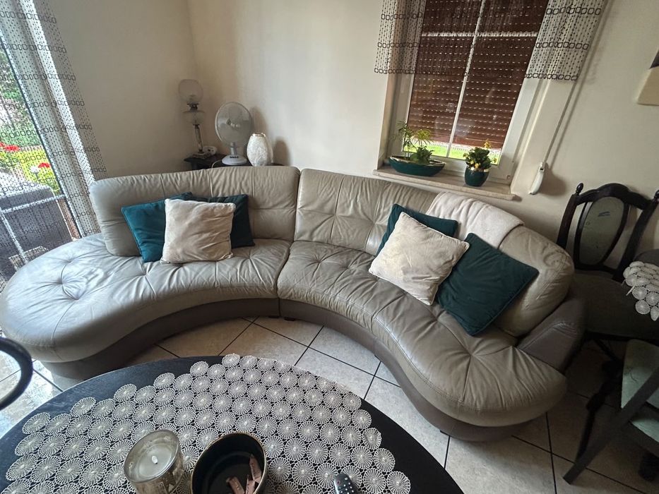 Sofa ze skóry,plus fotel do kompletu