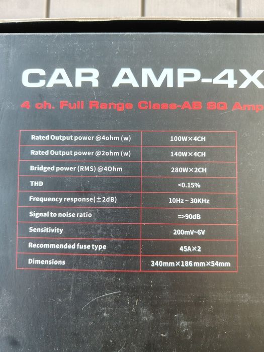 Wzmacniacz car audio 4 kanałowy