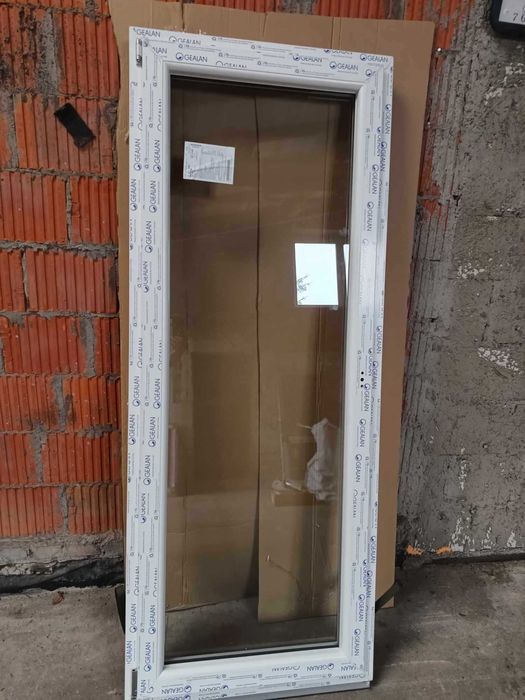 Okno balkonowe PVC, białe, fabrycznie nowe