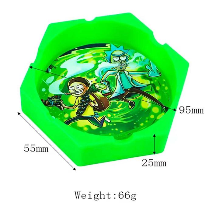 Силиконовая пепельница шестиугольная с рисунком