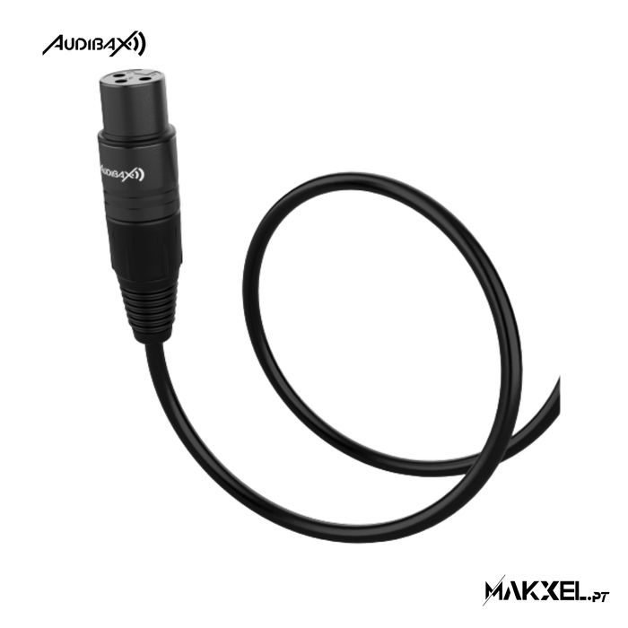 Audibax Silver Black XLR Cabo Macho - XLR Fêmea 20 M Preto