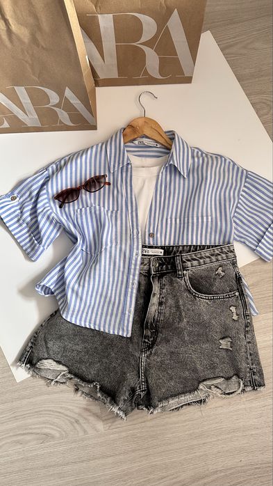 Стильні джинсові шорти Zara, р.L