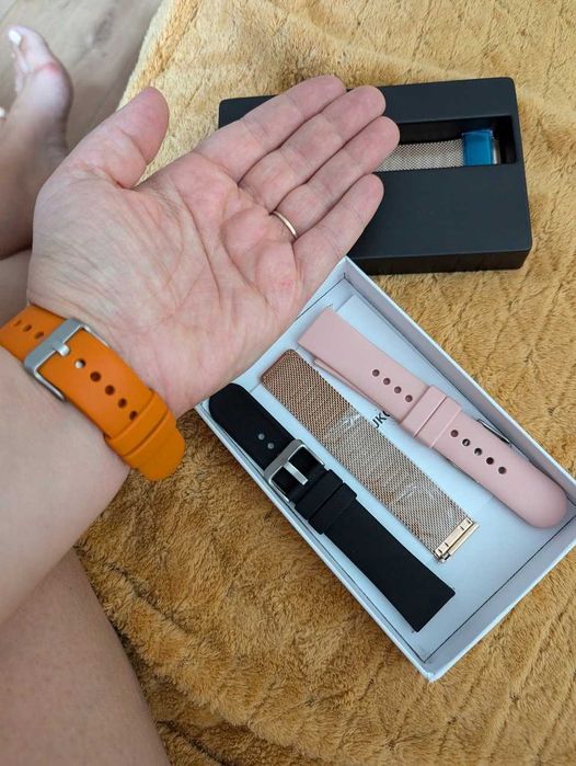 Smartwatch Damski Zegarek Wodoodporny Rozmowy Smart Watch + 4 Paski