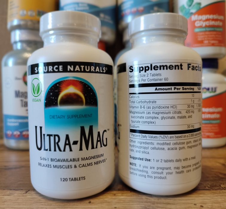 Магній хелат Гліцинат,Таурат,Малат,Треонат,Ultra-Mag.