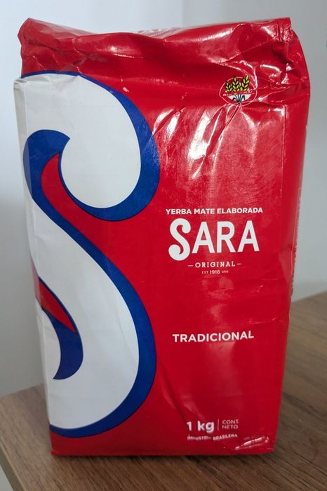 Yerba Mate SARA Roja Tradicional Elaborada Con Palo 1kg 1000g