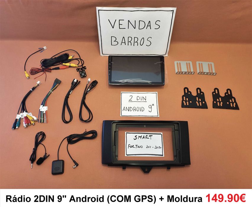 Rádio 2DIN • SMART ForTwo (2007 a 2017)• ForFour • Android GPS 451 454